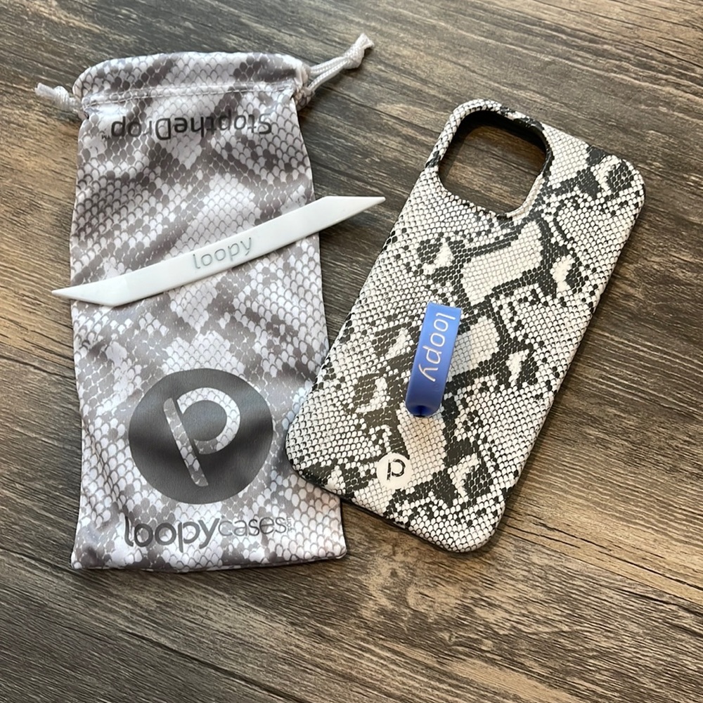 Loopy Case for IPhone 12 Pro Max. Snakeskin print.